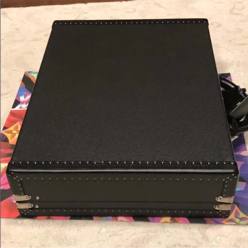 Louis Vuitton Black and Silver Laptop Bag Louis Vuitton Hard Trunk briefcase